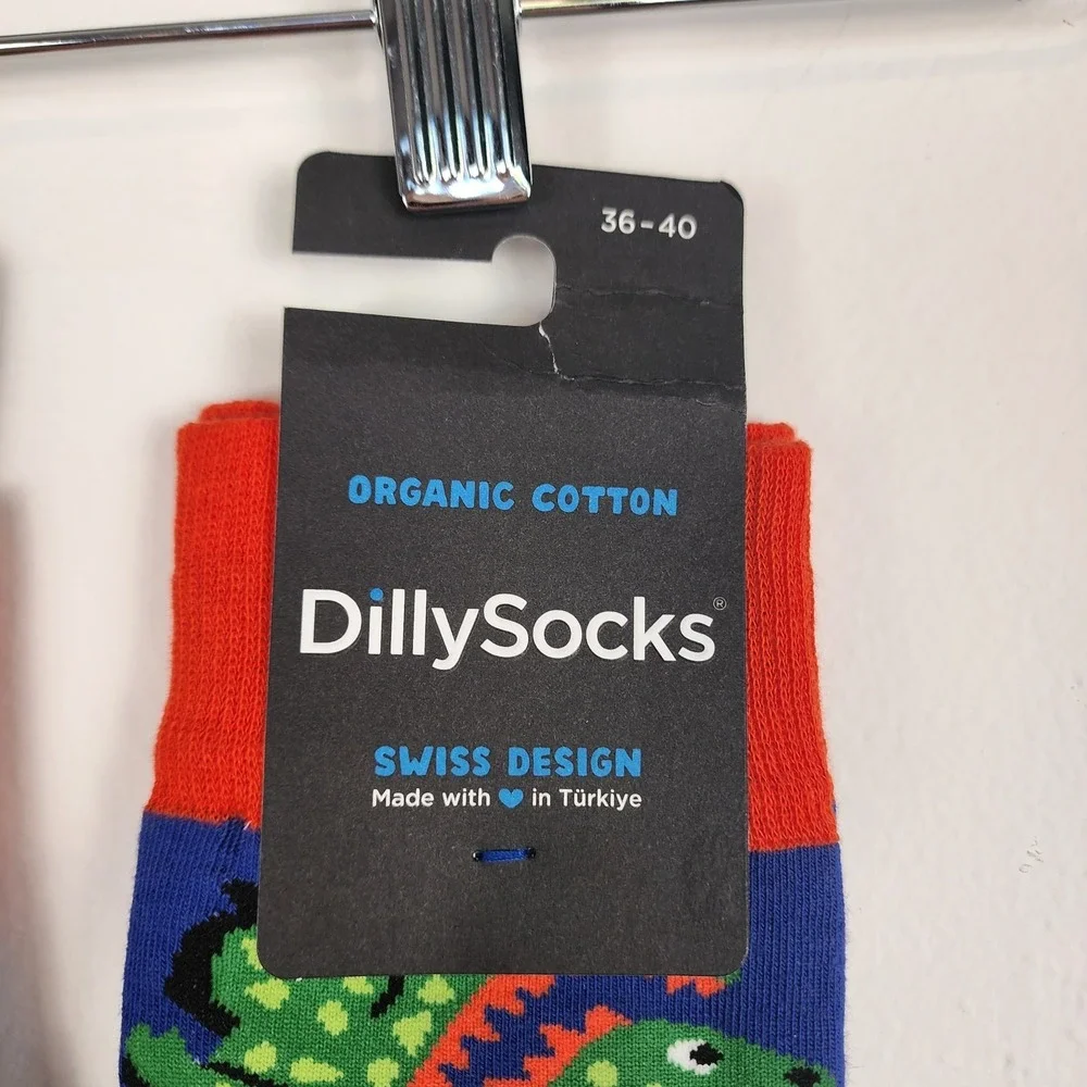 Dilly Socks NWT His And Hers Dinosaur Swiss Design‎ Set of Two Socks